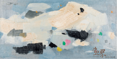 春-雪（布面油画）30x59cm-1996年-吴冠中-清华大学艺术博物馆藏