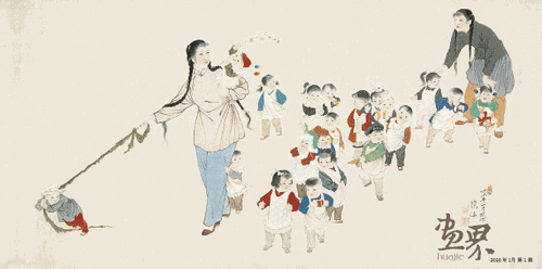幼儿园-67x132cm-1962年-何镜涵