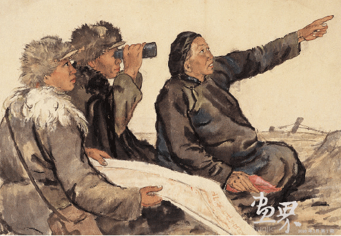 侦-察-58.1x86.2cm-1948年-李-斛