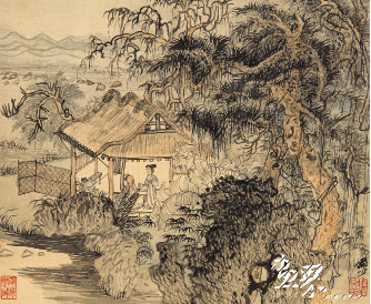 古今人物山水册-11--29x34cmx12-1961年-陆俨少