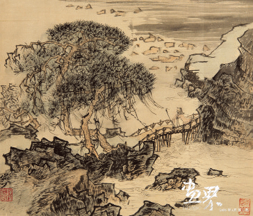 古今人物山水册-2-29x34cmx12-1961年--陆俨少