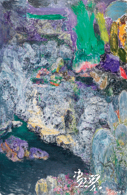 具区林屋图-墨池（布面油画）250x380cm-2019年-周春芽