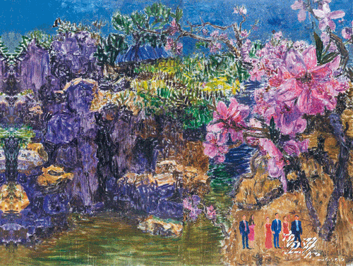 豫园一景（布面油画-双联画）280x360cm-2012年-周春芽