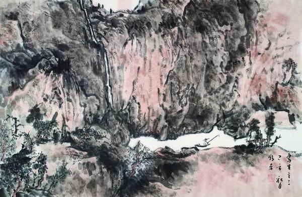 徐水平  井冈山写生之一  纸本水墨  45×70cm