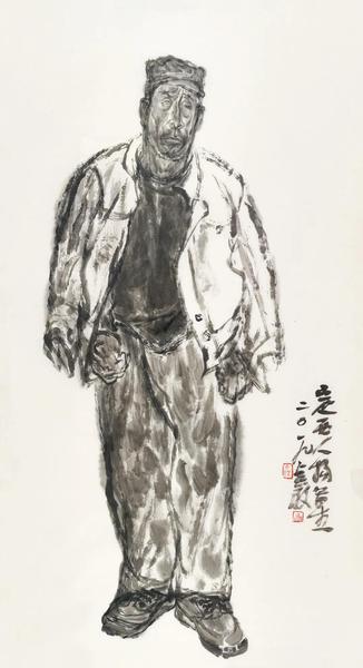 梁占岩  写生之二  纸本设色  153×83cm