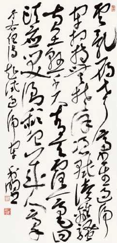 于右任过虎牢诗（草书）138×69cm-2019年-徐利明