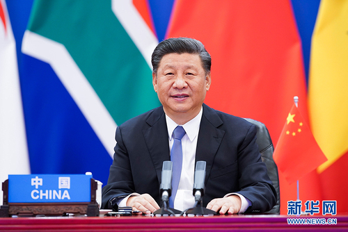 6月17日晚，国家主席习近平在北京主持中非团结抗疫特别峰会并发表题为《团结抗疫　共克时艰》的主旨讲话。 本次峰会由中国和非洲联盟轮值主席国南非、中非合作论坛共同主席国塞内加尔共同发起，以视频方式举行。 新华社记者 黄敬文 摄