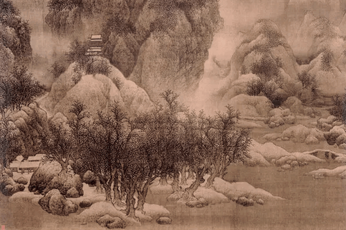 范宽（宋）《雪景寒林图》（局部）。来自人民网书画频道“人民美术馆”