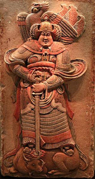 ▲ 晚唐王处直墓出土凤冠驭牛武士像