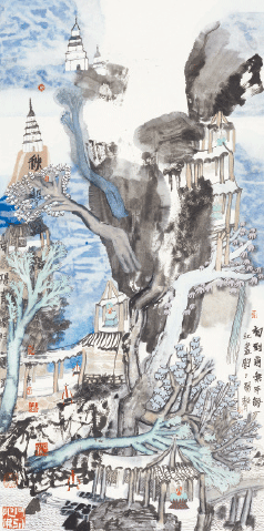 秋声斜阳-136×68cm-2017年-姚鸣京