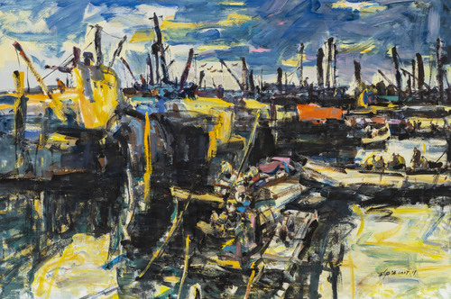 博浪归来 水粉 120cmx200m 2017