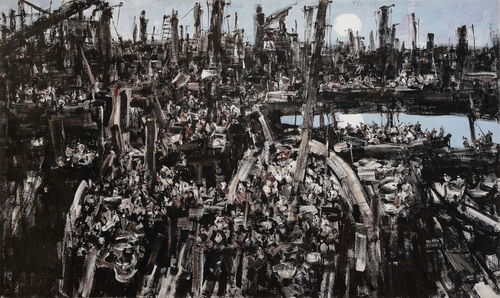 明月多应在故乡 120cmx200cm 水粉  2019