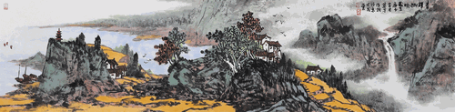 春晖幽映-138×34cm-张英才