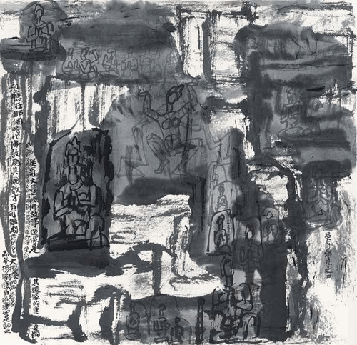 吴哥写意之四-68×68cm--杨晓阳