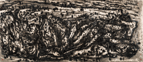 以小观大•一块石头（国画）161×369cm-2022年-崔振宽
