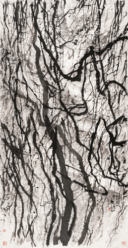 壬寅某日游山纪实四（国画）233×120cm-2022年-崔振宽