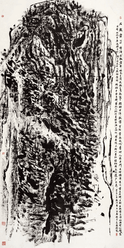 石敢当之四（国画）244×122cm-2021年-崔振宽