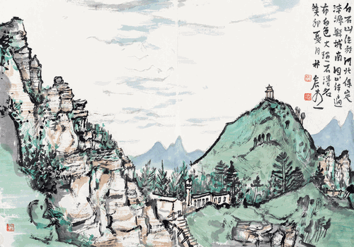 白石山（国画）45×64cm-2023年-林容生