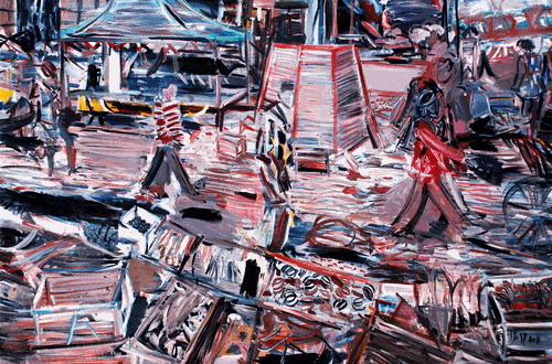集市行走（油画）200×300cm-2011年-王德仲
