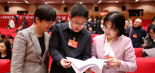 宁夏政协全会上的委员身影