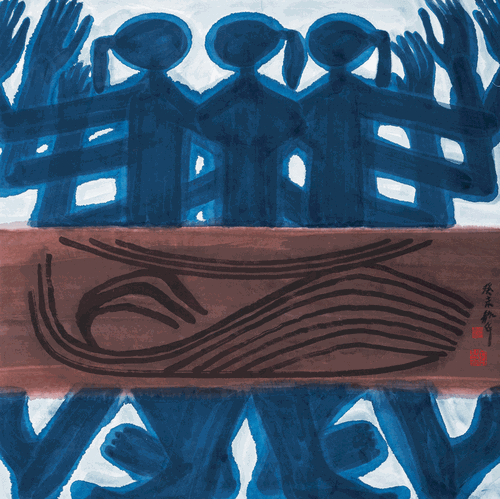 图腾系列之二（国画）123×123cm-2003年-周韶华