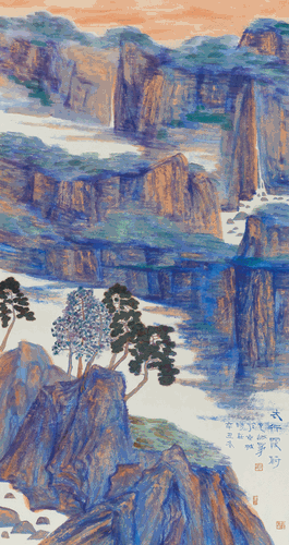 太行霞蔚（国画）180×97cm-2021年-牛克诚
