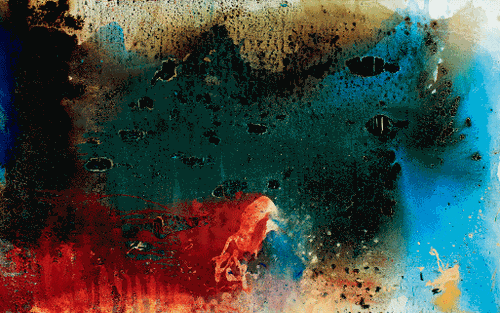 　黑雨振迅（丙烯综合技法）100×160cm-2012年-马-路