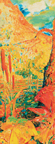 喧（布面油彩）100×38cm-1999年-马-路