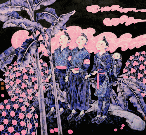 地融春润（国画）110×100cm-2022年-陈孟昕