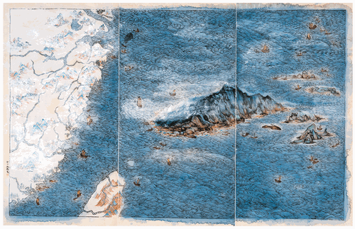 钓鱼岛（国画）190×295cm-2022年-丘-挺