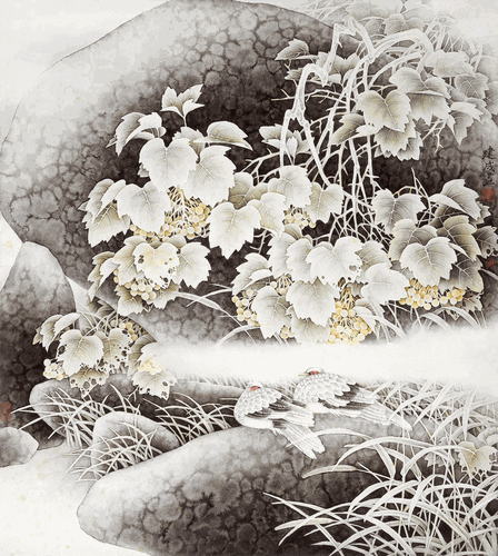 梦鸟随枝摇（国画）-莫建成