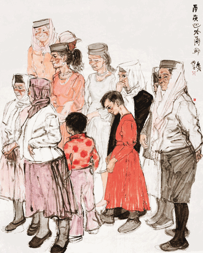 肖贡巴哈尔节（国画）200×240cm-2022年-申卉芪