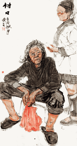村口组画1（国画）190×500cm--2022年-申卉芪
