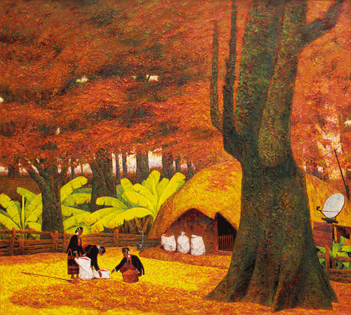 有光的庭院（油画）178×198cm-2022年--王-锐