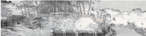 云水之间（国画）123×500cm-2007年--方-向