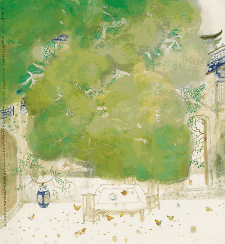 茶-香（国画）180×180cm-1993年--方-向