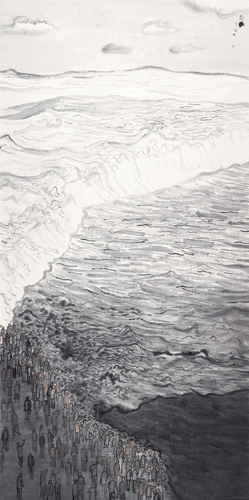 观-潮（国画）247×123cm-2019年-方-向