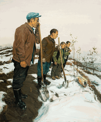 受伤的大鸟-（布面油画-）180×150cm-2012年--张立农