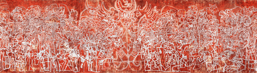 伏娲纹铭图（局部）（国画）200×1830cm-2015年-石-虎