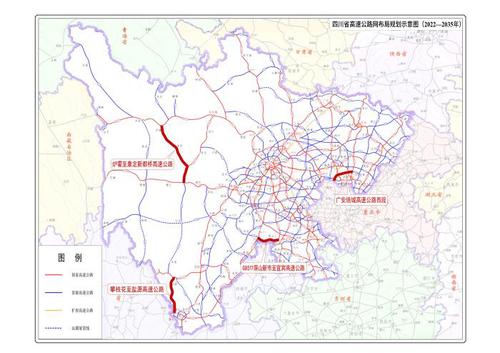 图为4个高速公路项目所在区位。四川省交通运输厅 供图